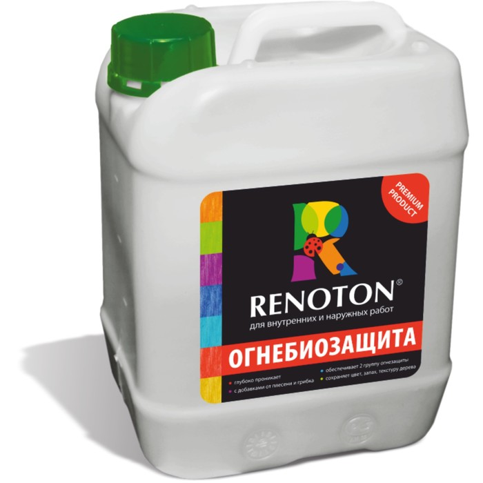 Пропитка «RENOTON» огнебиозащита, 10кг, красная пропитка огнебиозащита бб 11 2группа kratex 5л