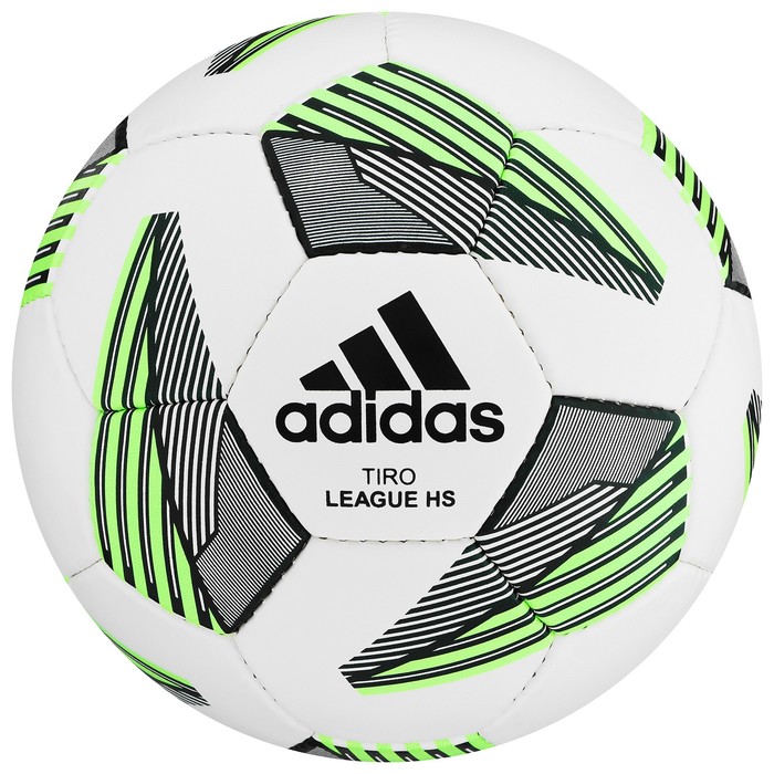 фото Мяч футбольный adidas tiro match league hs, fs0368, размер 5, ims, 32 панели, пу, ручная сшивка, цвет белый/зелёный