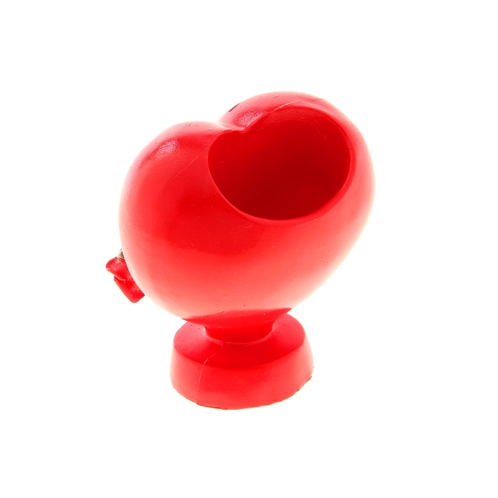 Карандашница "Сердечко с розой"