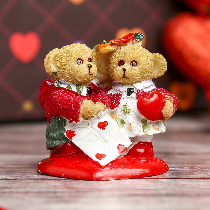 Сувенир "Мишутки в кофточках парочками", МИКС