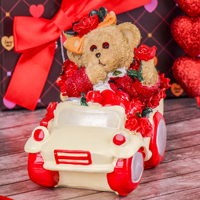 Копилка "Мишки в кофточках за рулем", МИКС