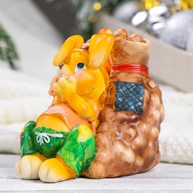 

Копилка "Довольный заяц на мешке" рыжий, 13х12х12см