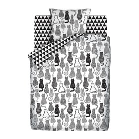 

КПБ «Graphic cats» 1,5 сп, размер 214x150 см, 217x143 см, 70x70 см-1 шт
