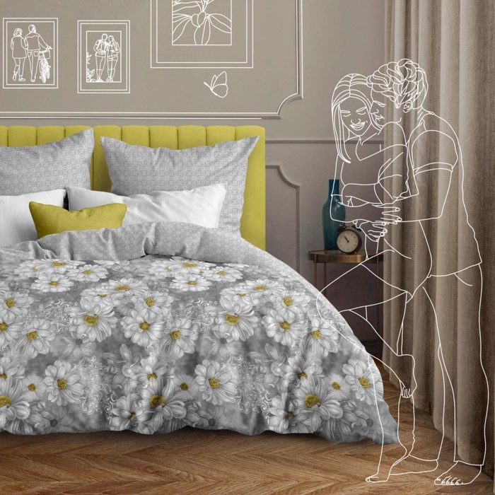 

КПБ «Ромашковое поле» 1,5 сп, размер 220x150 см, 215x145 см, 70x70 см-2 шт.
