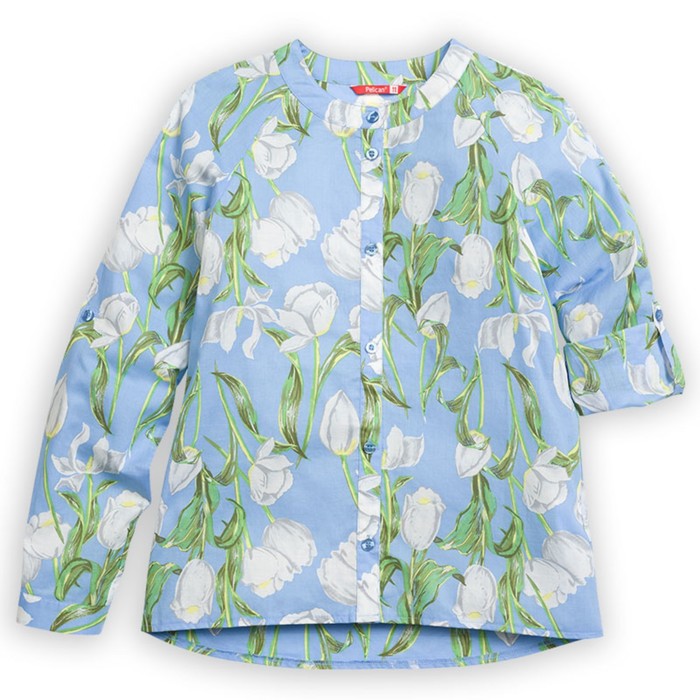 Блузка для девочек, рост 122 см, цвет лазурный блузка для девочек рост 128 см цвет лазурный
