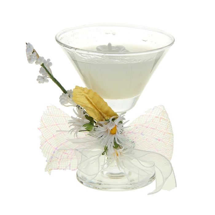 Свеча гелевая "Три ромашки", цвет белый