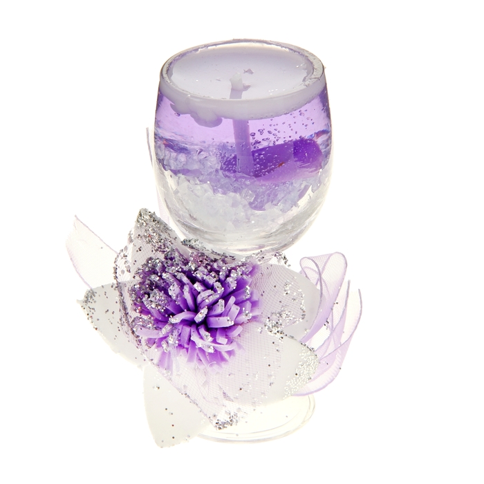 Свеча гелевая "Космея", цвет сиреневый