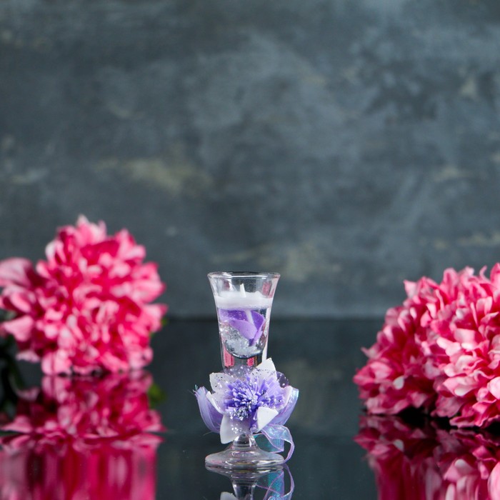 Свеча гелевая "Космея", цвет сиреневый