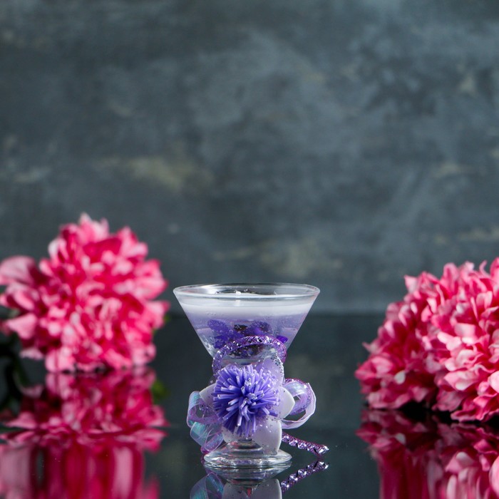 Свеча гелевая "Космея", цвет сиреневый