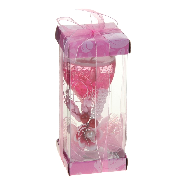 Свеча гелевая "Цветок с вишенками", цвет розовый