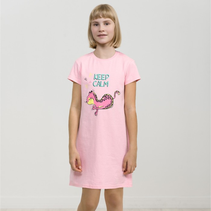 Ночная сорочка для девочек, рост 140 см, цвет розовый