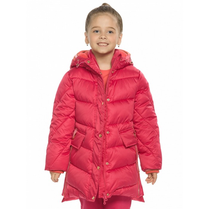 Пальто для девочек, рост 98 см, цвет малиновый