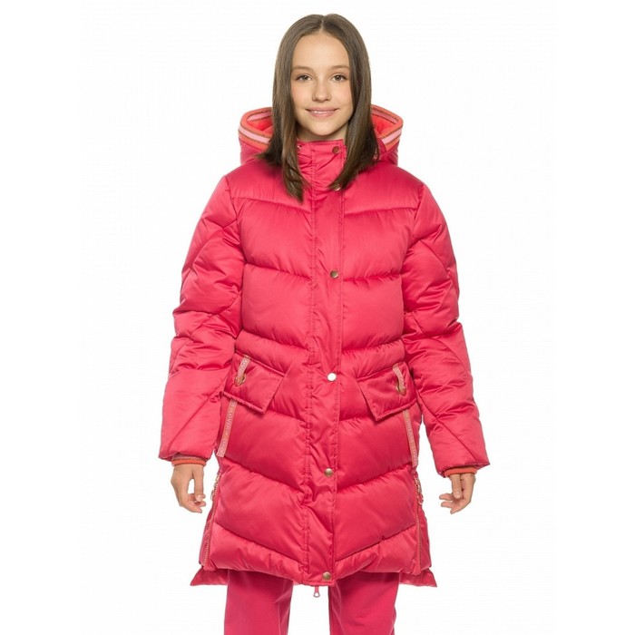 Пальто для девочек, рост 122 см, цвет малиновый пальто для девочек рост 122 см цвет кремовый