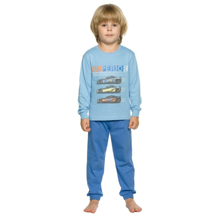 Пижама для мальчиков, рост 86 см, цвет голубой
