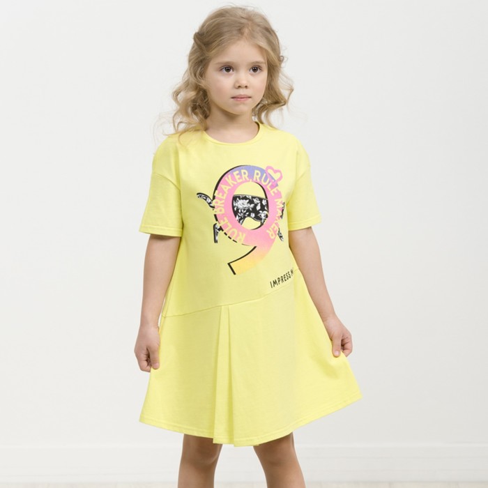 Платье для девочек, рост 92 см, цвет желтый комплект для девочек рост 92 см цвет желтый