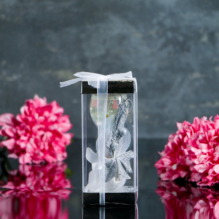 Свеча гелевая "Лепестки", цвет серебро