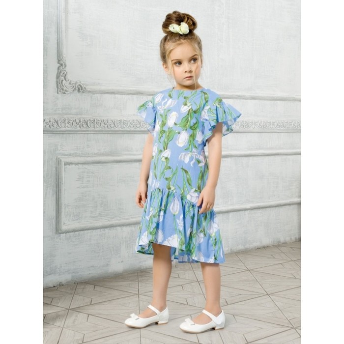 Платье для девочек, рост 104 см, цвет лазурный трусы для девочек 3 шт рост 104 см цвет лазурный коралловый лазурный