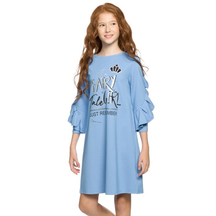 Платье для девочек, рост 116 см, цвет голубой худи для девочек рост 116 см цвет серо голубой