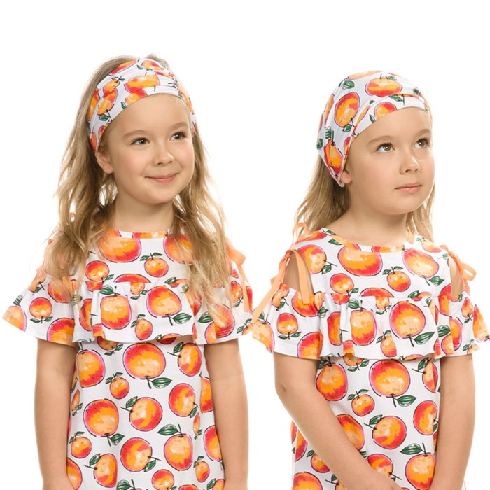 Повязка на голову для девочек, размер 48-51 см, цвет оранжевый