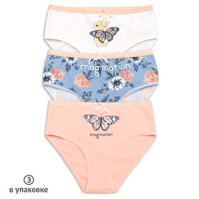 

Трусы для девочек, рост 92 см, цвет белый/голубой/персиковый 3 шт.