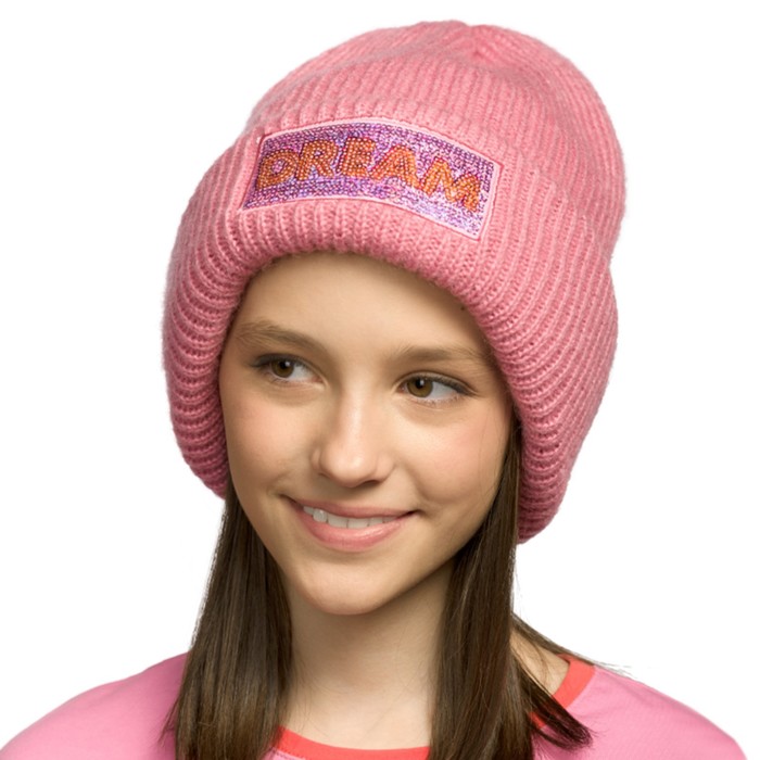 Шапка для девочек, размер 52-53, цвет розовый шапка для девочек размер 52 53 цвет голубой