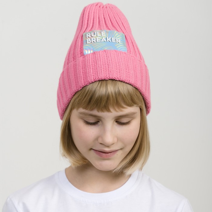 Шапка для девочек, размер 52-53, цвет розовый шапка для девочек размер 52 53 цвет голубой