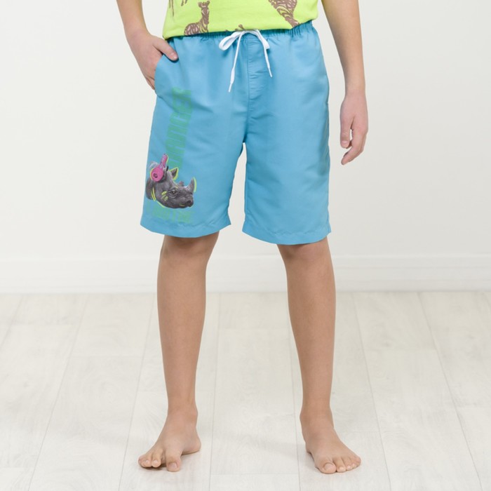 Шорты купальные для мальчика, рост 152 см, цвет голубой шорты купальные для мальчиков рост 152 см цвет серый