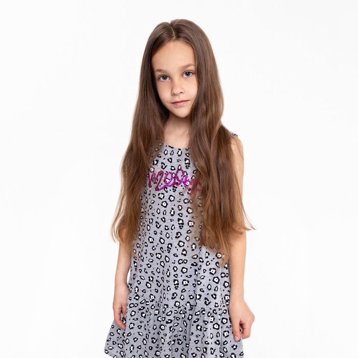 фото Платье для девочки, цвет серый, рост 104 см luneva