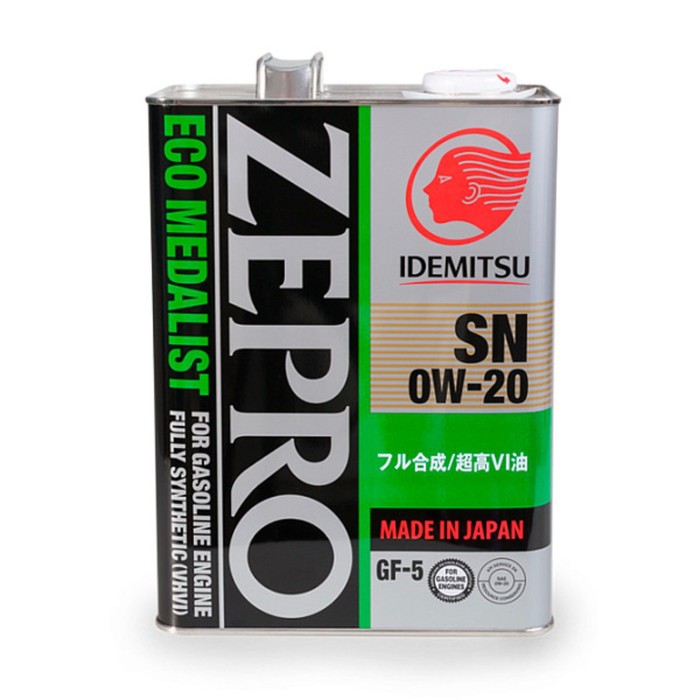 фото Масло моторное idemitsu 0/20 zepro eco medalist, синтетическое, sn, 4 л,