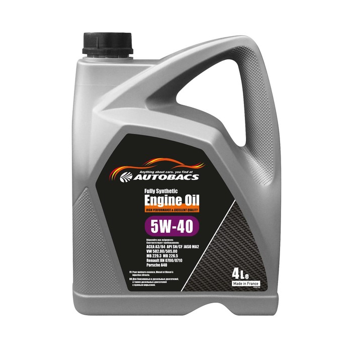 фото Масло моторное autobacs 5/40 fully sinthetic engine oil, a3/b4 sn/cf, 4 л, a00032742