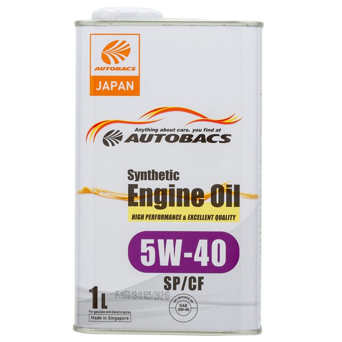 Масло моторное AUTOBACS 5/40 Synthetic, синтетическое, SP/CF, 1 л, A00032431