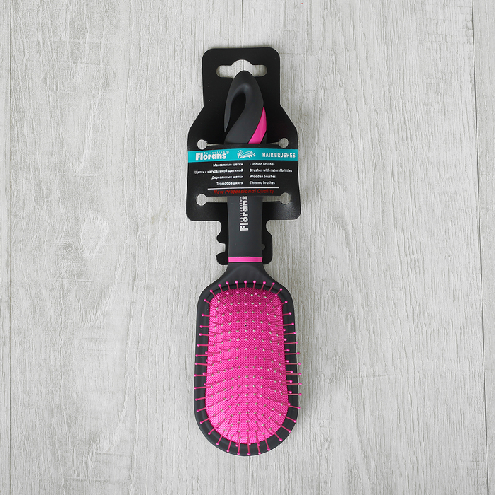 Расчёска массажная, овальная, комбинированная, 24,5см, цвет МИКС