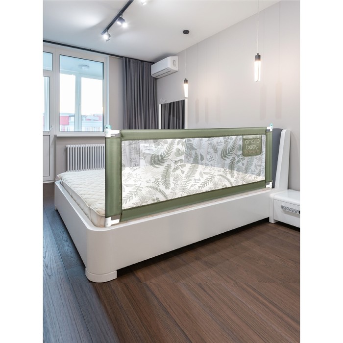 Барьер AMAROBABY safety of dreams для кровати, защитный, 200 см, цвет оливковый фото