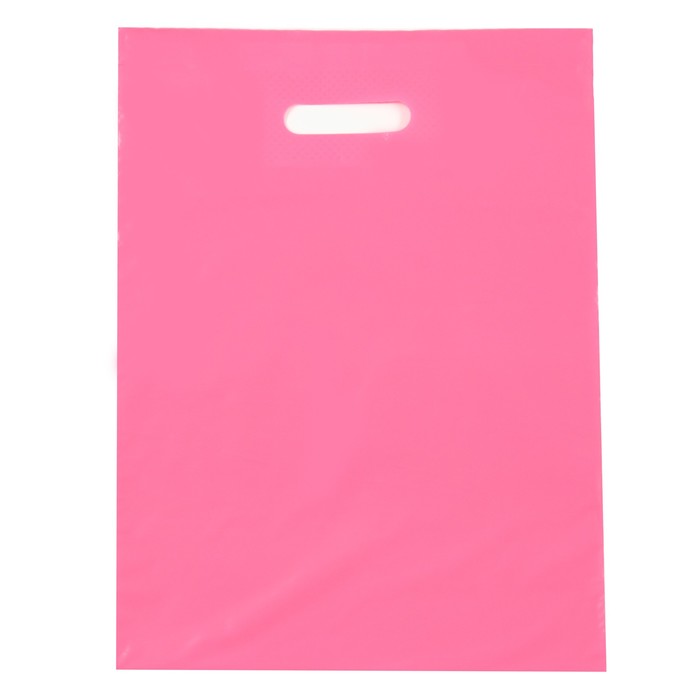 Пакет полиэтиленовый с вырубной ручкой, Розовый 30-40 См, 50 мкм пакет полиэтиленовый с вырубной ручкой фиолетовый 30 40 см 30 мкм