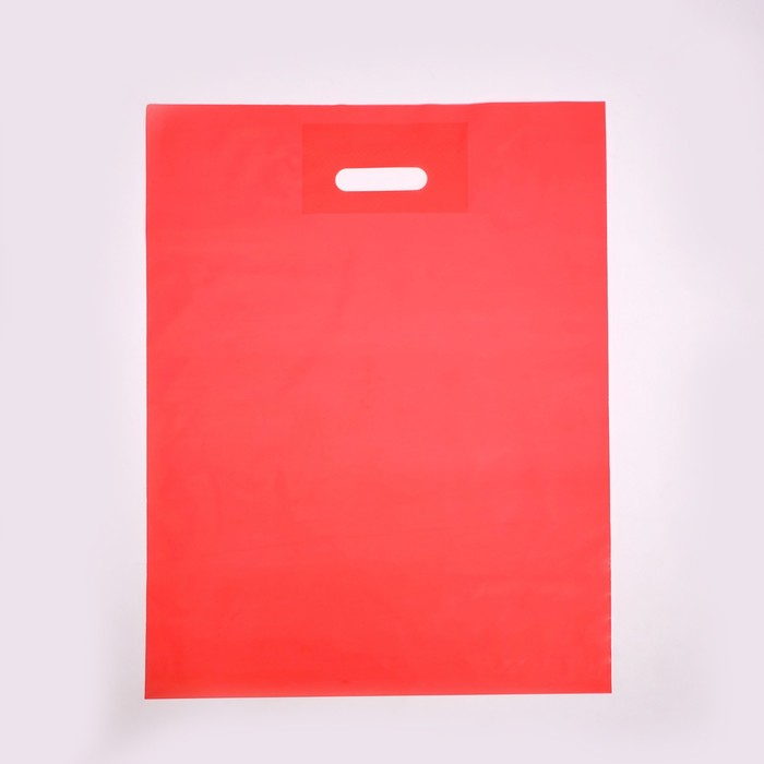 Пакет полиэтиленовый с вырубной ручкой, Красный 30-40 См, 50 мкм пакет полиэтиленовый с вырубной ручкой фиолетовый 30 40 см 30 мкм