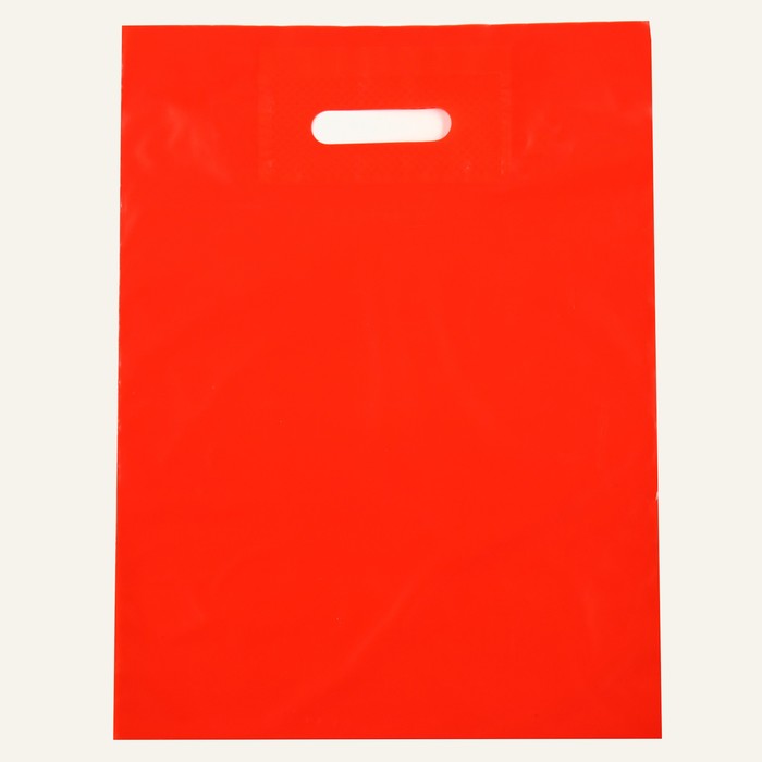Пакет полиэтиленовый с вырубной ручкой, Красный 30-40 См, 70 мкм пакет полиэтиленовый с вырубной ручкой бирюзовый 30 40 см 30 мкм