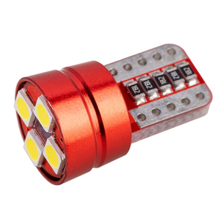 фото Лампа светодиодная, skyway, t10, (w5w), 12v, 4 smd диода, без цоколя, 1-конт, белая