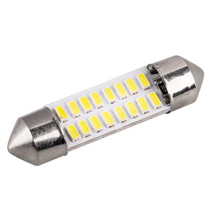 фото Лампа светодиодная, skyway, t11, (c5w), 12v, 16smd диодов, 1-конт, 36мм, белая