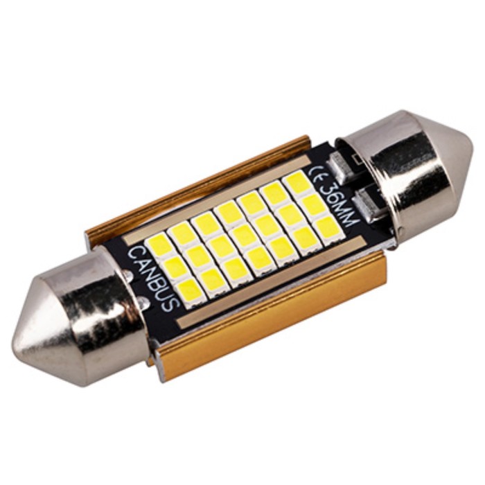 фото Лампа светодиодная, skyway, t11, (c5w), 12v, 21smd диод, 1-конт, 36мм, белая