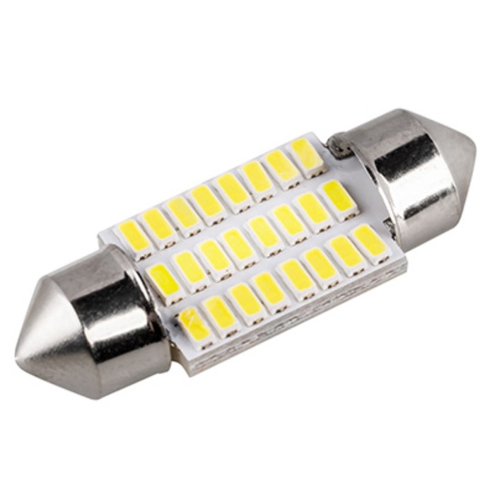 фото Лампа светодиодная, skyway, t11, (c5w), 12v, 24smd диода, 1-конт, 31мм, белая