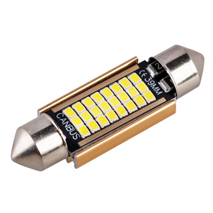 фото Лампа светодиодная, skyway, t11, (c5w), 12v, 24smd диода, 1-конт, 39мм, белая