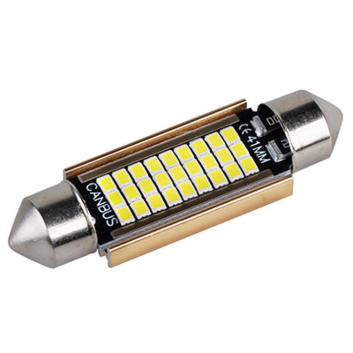 фото Лампа светодиодная, skyway, t11, (c5w), 12v, 27smd диодов, 1-конт, 41мм, белая