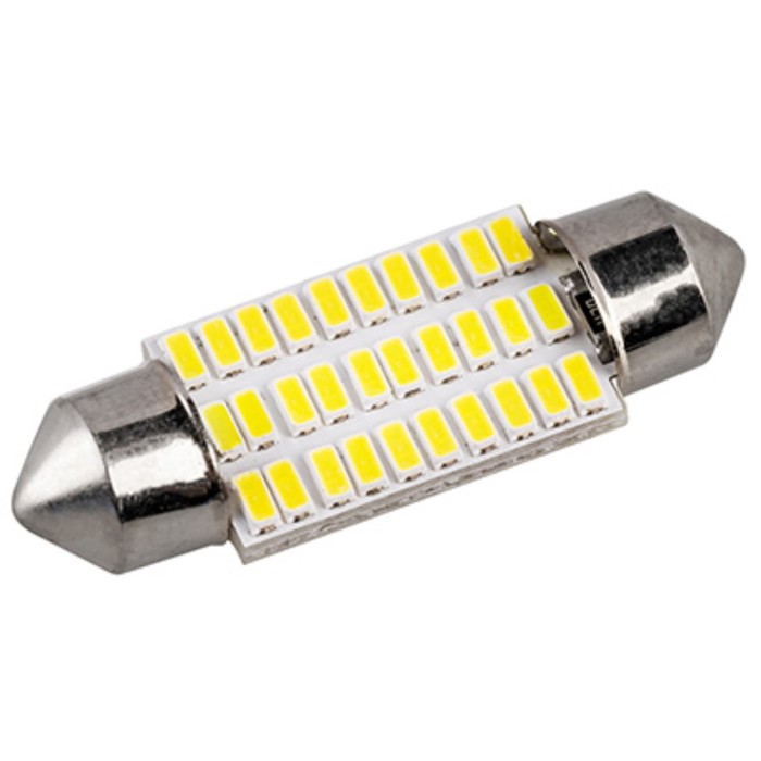 фото Лампа светодиодная, skyway, t11, (c5w), 12v, 30smd диодов, 1-конт, 36мм, белая