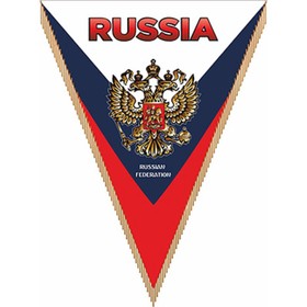 Вымпел треугольный, SKYWAY, RUSSIA, фон триколор, 260х200мм, цветной Ош