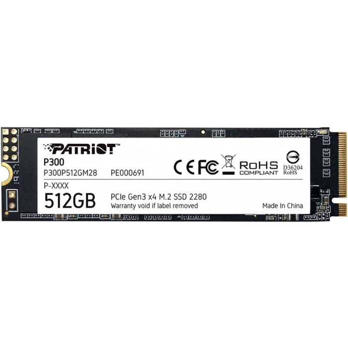 

Накопитель SSD Patriot P300P512GM28 P300 M.2 2280, 512 Гб. PCI-E x4