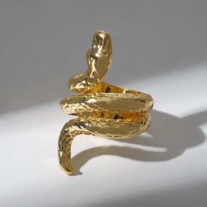 Кольцо Змея цвет чернёное золото, безразмерное