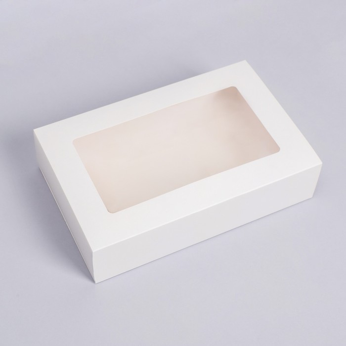 фото Коробка складня, пенал, с окном, белая, 25 х 16 х 6 см