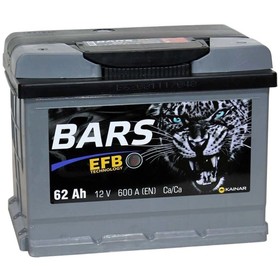 

Аккумуляторная батарея BARS EFB 62 Ач 6СТ-62.1 VL, прямая полярность