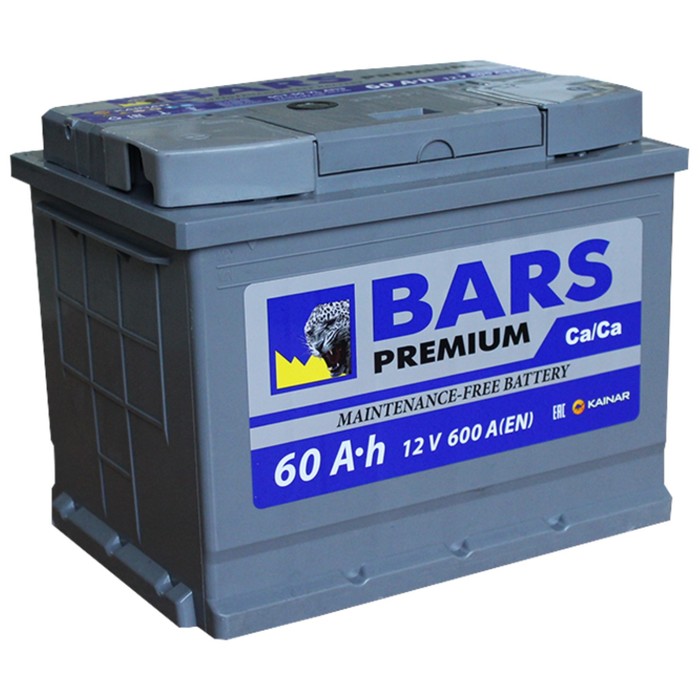 фото Аккумуляторная батарея bars premium 60 ач 6ст-60.1 vl, прямая полярность