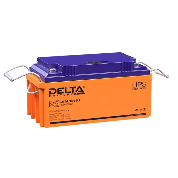 Аккумуляторная батарея Delta 65 Ач, 12 В, DTM 1265 L батарея для ибп delta dtm 12200 l 12 в 200 ач